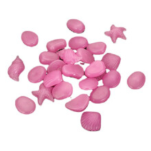 (Pink) 50pcs Glowing Artificial Pebbles Stones Garden Path Flower Pot Decor Landscape Noctilucent Stone