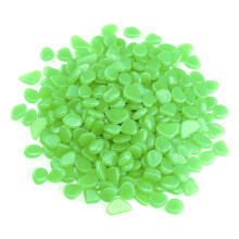 (Green) 300Pcs Luminous Artificial Pebbles Stone Aquarium Fish Tank Garden Outdoor Decorations
