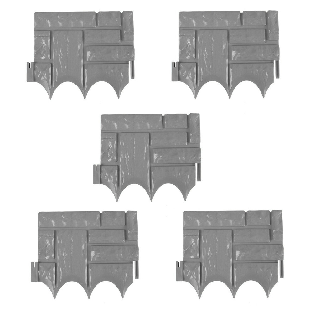 (Red) 5Pcs Plastic Garden Fence Panels Garden Fencing Lawn Edging Plant Border Fence 4250937992749