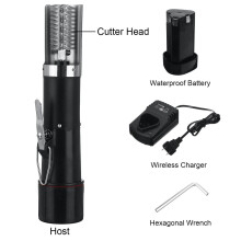 (Black) 2200mAh Wireless Electric Fish Skin Scale Brush Scraping Machine Portable Scale Remover Peeler