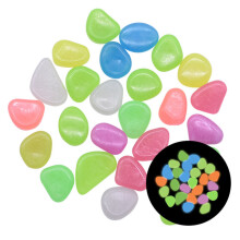 (Colorful) 50pcs Glow Pebbles Luminous Stone Rocks In The Dark for Outdoor Pool Walkways Path Patio Lawn Decor