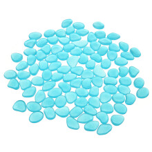 (Blue) 100pcs Luminous Stones Pebble Gardening Aquarium Landscaping Pebble Villa Decorations
