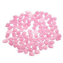 (Purple) 100pcs Luminous Stones Pebble Gardening Aquarium Landscaping Pebble Villa Decorations