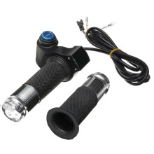 (Silver) 12V-84V 24V 36V 48V Scooter Electric Throttle Grip Handlebar With LED Digital Meter