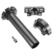 (Silver) 1Pc Multicolor Twist Throttle CNC Aluminum For Motorcycle Moped Scooter Bike