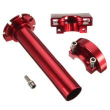 (Red) 1Pc Multicolor Twist Throttle CNC Aluminum For Motorcycle Moped Scooter Bike