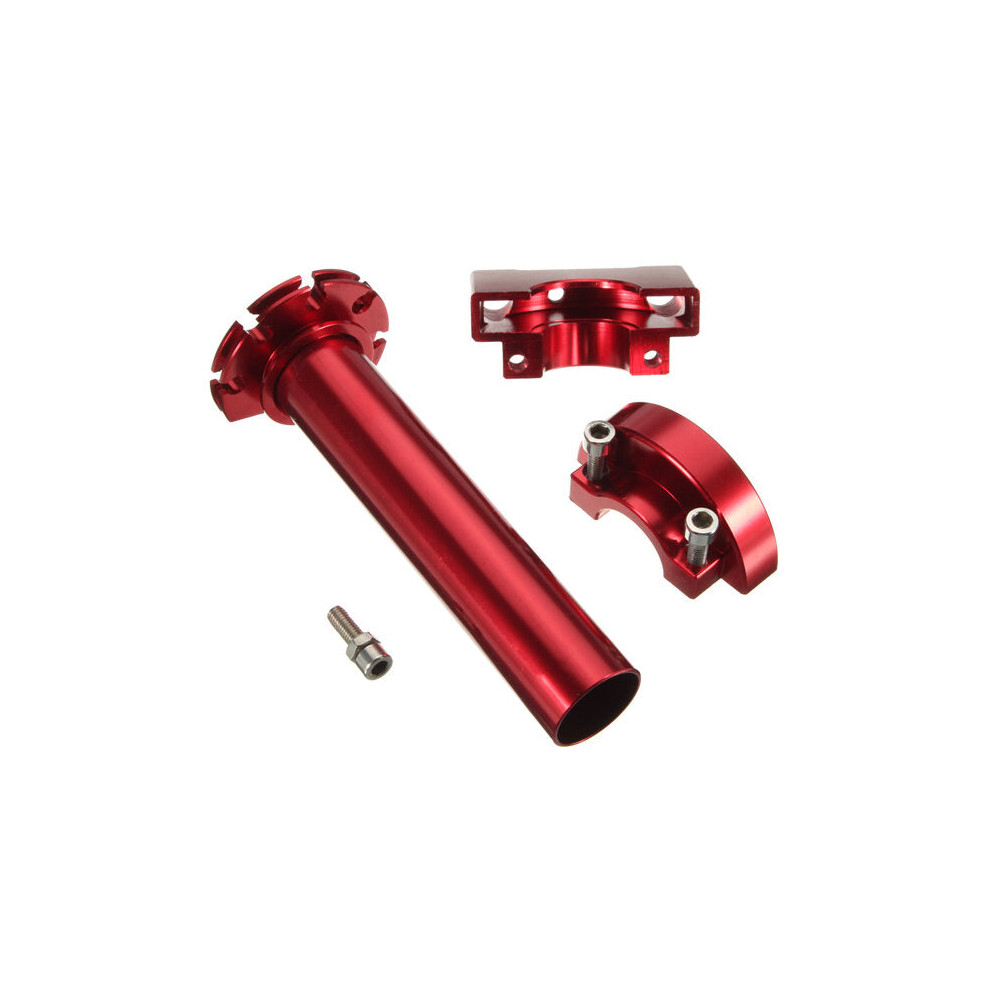 (Red) 1Pc Multicolor Twist Throttle Cnc Aluminum For Motorcycle Moped Scooter Bike Red 8727971669259