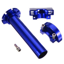 (Blue) 1Pc Multicolor Twist Throttle CNC Aluminum For Motorcycle Moped Scooter Bike
