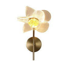 (Style 1206) Gold Wall Sconce Flower Wall Lamp Bedroom Foyer Indoor Wall Light Flower-Shaped Split Design Wall Lamp