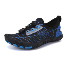 (W-28-BlackBlue, EU32) Kid's Barefoot Shoes Quick Drying Aqua Shoes Boys Girls Breathable Children Water Booties Sneakers Child Beach Walking Footwear