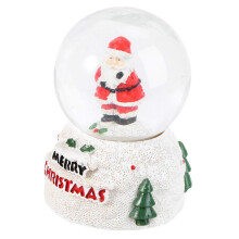 Christmas Crystal Ball Desktop Snow Globe With Music, Resin Table Decoration, Earth Scene With Child And Old Man
