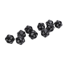 Lightweight 10PCS Black Polyhedral 20-Sided Dice for Endless Fun