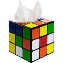 Plastic Magic Cube Tissue Box Cover, Holder for Square Tissue Boxes with Magnetic Lock, Multi Color