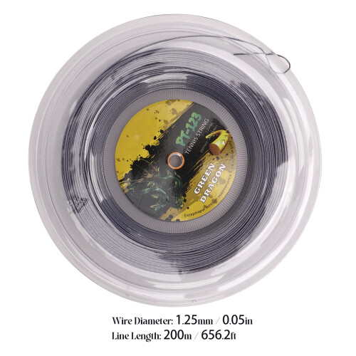 1.25mm Polyester Tennis String 200M Double Ribbed Silver Gray 1