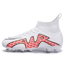 (CK15-C-WhiteRed, 38) Men's Soccer Shoes Children‘s Football Boots TF/FG Outdoor Grass Proffesional Anti-Slip Soccer Shoes New Arrival 2022 Sneakers