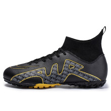 (CK15-D-Black, 35) Men's Soccer Shoes Children‘s Football Boots TF/FG Outdoor Grass Proffesional Anti-Slip Soccer Shoes New Arrival 2022 Sneakers