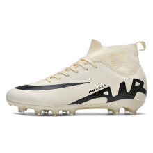 (WJS2309-C-Beige, 34) Men's Soccer Shoes Children‘s Football Boots TF/FG Outdoor Grass Proffesional Anti-Slip Soccer Shoes New Arrival 2022 Sneakers