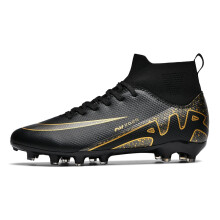 (WJS2309-C-Black, 43) Men's Soccer Shoes Children‘s Football Boots TF/FG Outdoor Grass Proffesional Anti-Slip Soccer Shoes New Arrival 2022 Sneakers