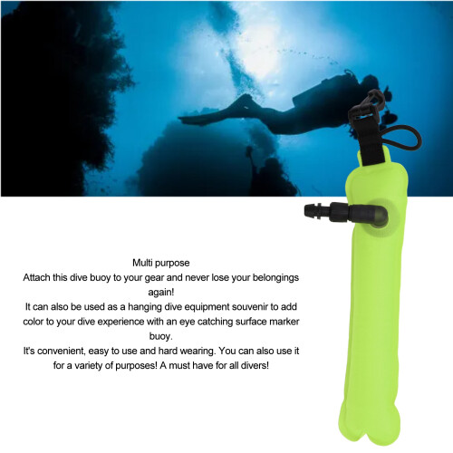 Mini Dive Float Buoy Waterproof Nylon Bright Yellow 1.5m Surface Marker SMB 2