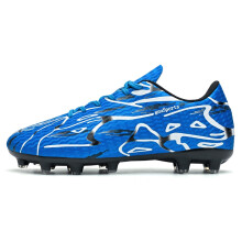 (723-C-Blue, 43) Youth Boys Girls Sports Soccer Football Shoes Cleats High Quality Turf Lightweight Durable Traction Outdoor Training Non Slip