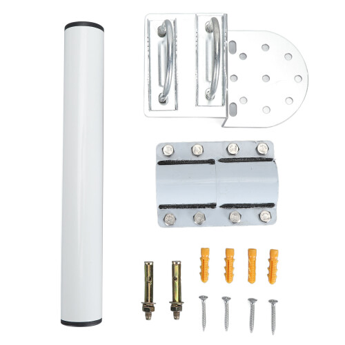 Adjustable Stainless Steel Wall Mount for V2 Rectangular Satellite Dish, Weatherproof, White 2