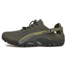 (9329-ArmyGreen, EU 40) Barefoot Shoes Men's Outdoor Sports Aqua Shoes Summer Beach Sandals Seaside Swimming Surfing Fishing Soft Flat Fitness Footwear
