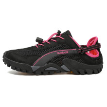 (9329-BlackRose, EU 35) Barefoot Shoes Men's Outdoor Sports Aqua Shoes Summer Beach Sandals Seaside Swimming Surfing Fishing Soft Flat Fitness Footwear