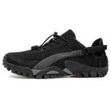 (9329-Black, EU 45) Barefoot Shoes Men's Outdoor Sports Aqua Shoes Summer Beach Sandals Seaside Swimming Surfing Fishing Soft Flat Fitness Footwear