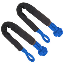 2 Stück Towing Soft Shackle 38000 lbs Bruchkraft Reißfest Tragbar für LKW Große SUVs Offroad-Fahrzeuge Blau