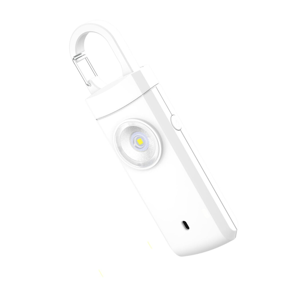 Alarm Keychains 140 Db Personal Safety Alarm For Women With Strobe Light And Battery Notification White 6276012296531