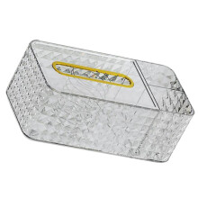 Gewebebox Rhombus-Struktur Seitenteilteiler Handtuchservietten-Behälter Fall Transparent Weiß