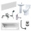 NES Home Nes Home White Pedestal Basin Toilet 1700 Bath Tap and Front Panel Set 1