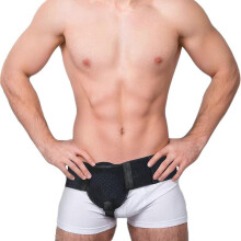 Inguinal Hernia Belt for Men Hernia Band for Men Postpartum Belt Umbilical Hernia Bandage for Men Flexible and Adjustable (Black, L) BlackL