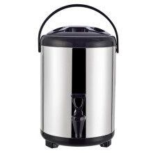 Hot Water Urn Stainless Steel Screw Cap Tea Urn Dispenser With Tap Foldable Holder Insulated Barrel 10 L Capacity