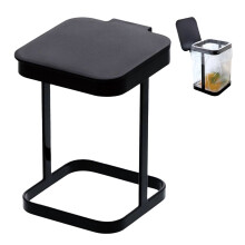 Japanischer Desktop-Mülleimer Mini Tischabfalleimer mit Deckel für Zuhause Küche Wohnzimmer Tisch Schwarz