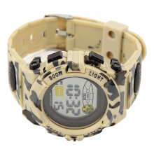 Sportuhr Wasserdicht Leucht-Chronograph für Männer Studentengeschenk Outdoor-Camouflage-Farbe Khaki