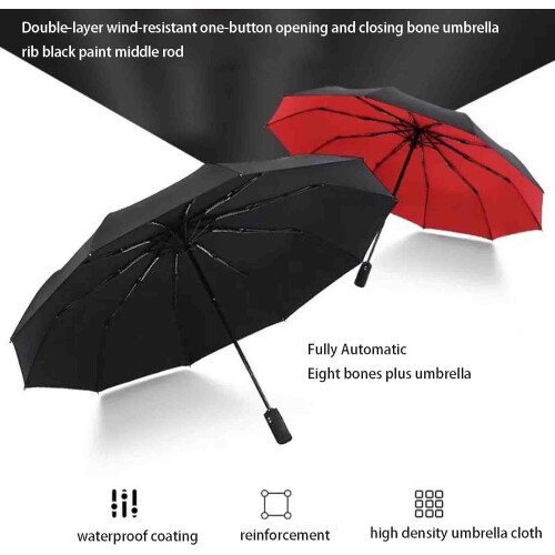 Golf Umbrella Large Windproof Automatic Open Oversized Double-Canopy Ventilated 59-Inch Red Stick Umbrella 2