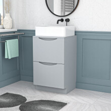 Nes Home 500mm Matte Grey Freestanding Vanity Unit With Square Bowl Basin