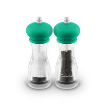 Sur La Table Set of 2 Manual Salt and Pepper Mills with Twist to Grind Mechanism, Green SLT847053GRN