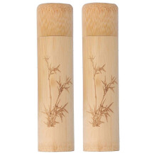 Lot de 2 tubes en bambou carbonisés naturels et respectueux de l'environnement pour encens, noix et