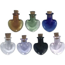 Lot de 7 bouteilles à souhaits en verre avec couvercle en liège, souvenir de sable, bocaux en verre