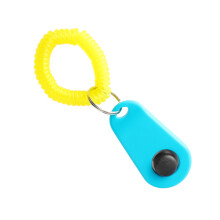 Hundetraining-Klicker Interaktiver Quietschender Komfortabler Universeller Trainingsklicker-Ring für Hunde und Katzen Himmelblau