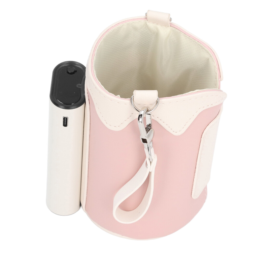 Digital Portable Bottle Warmer With 21 Gears, Rechargeable 6400Mah Pink