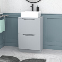 Nes Home 500mm Matte Grey Bathroom 2 Drawers Vanity & Worktop With Square Basin