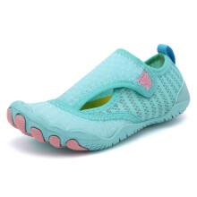 (HY-A028-Cyan, Eur 32) Kid Barefoot Shoes Quick Dry Aqua Shoes Non-slip Summer Beach Slipper Children Sneaker Swimming Slippers Surfing Wading Footwear
