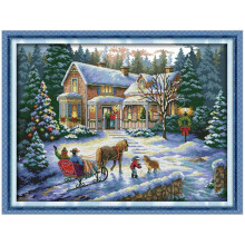 Cross Stitch Kits 11CT Counted, Return Of Christmas Pattern, Finished Size 69x54 Cm