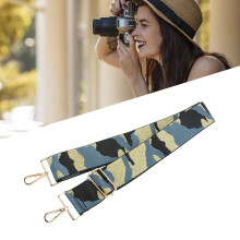 Kameragurt aus dickerem Nylon-Jacquard-Gewebe, Hals- und Schultergurt, Kamerazubehör für Fotografen, Geschenk, Blau-Gold