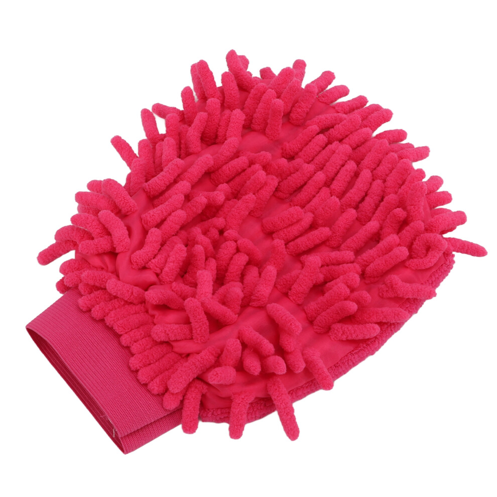 Car Wash Mitt Scratch Free Double Sided Chenille Pink 9121376292804