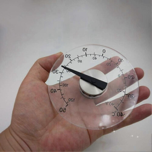 Thermometer Temperature Transparent Clear Outdoor Window Thermometer Clock Weather Tool 2