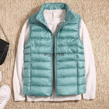 (M,Sky Blue)Down Vest Jacket Women Hooded Ultra Thin 90% Ultra Light Duck Down Coat Female Winter Large Sizes Solid Portable Warm Vest Woman